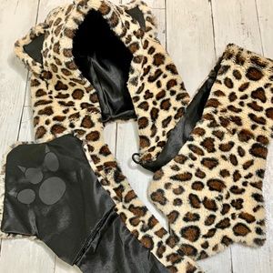Cheetah Hat Scarf Gloves - Child or Adult!